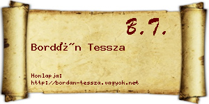 Bordán Tessza névjegykártya